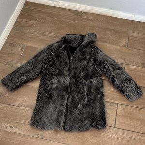 Emporio Armani Women's Faux Fur Coat Lamb Skin Lined **DAMAGED**